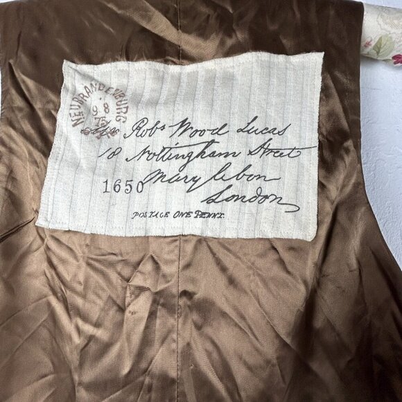 Vintage RARE Staley Gretzinger Postage One Penny Women Patchwork Pleated Top - Picture 3 of 8